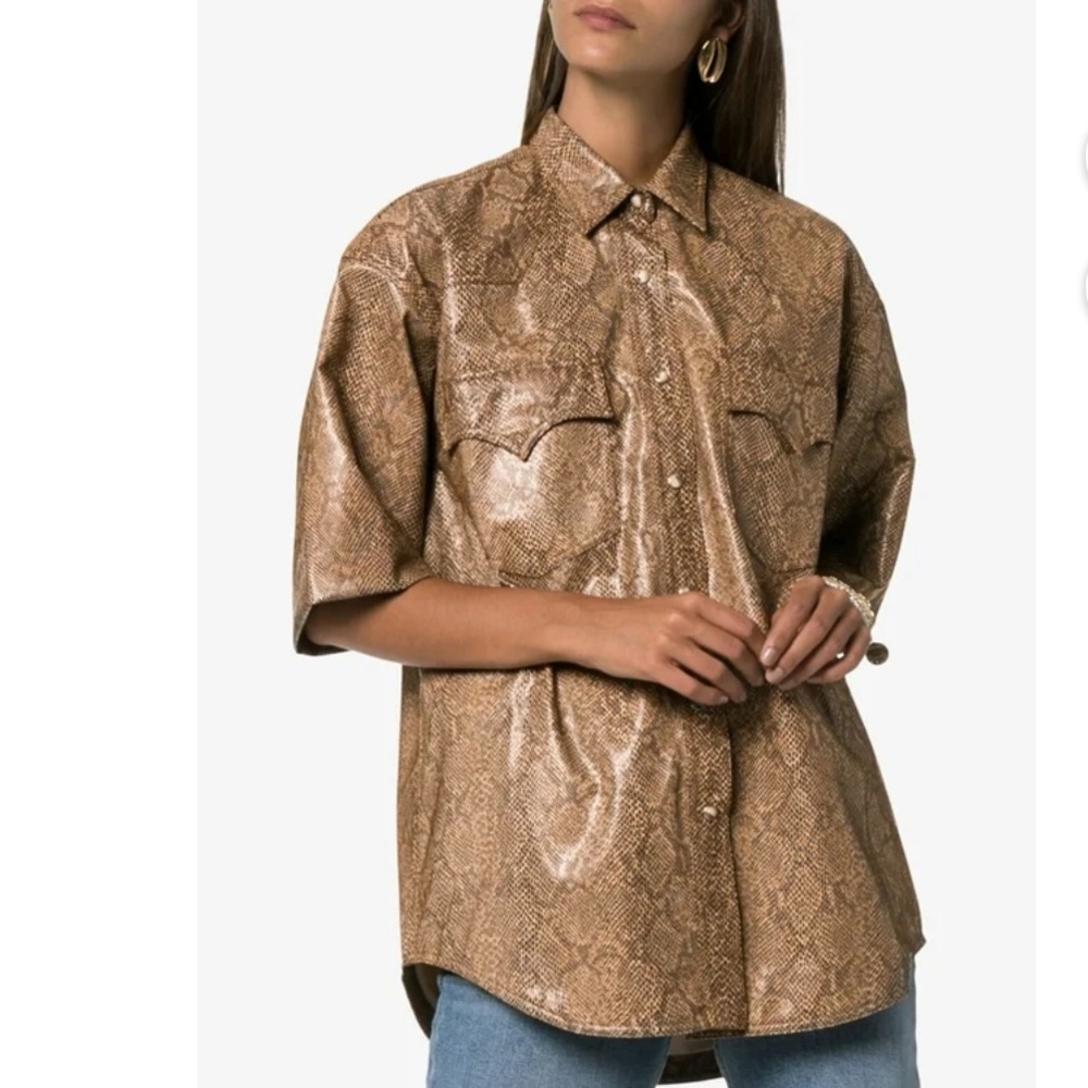 NANUSHKA WOMEN’s‎ OVERSIZED SEYMOUR SNAKE PRINT SHIRT SIZE S EUC COASTAL COWGIRL